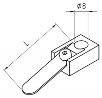 Отверстие пружинного зажима Ø = 8 мм L = 60 мм 10-миллиметровые крепления КИМ, серии eco-fix/eco-fixplus (K550279)