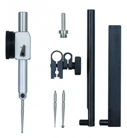 Индикатор циферблатный, карманного типа, полный комплект, 0,02", 0,0005", D=4/9,52 мм стержень, щупы, стержень, поворотный зажим (513-512-10T)