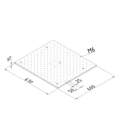 Специальная базовая пластина 600 x 670 x 15 MiStar 555 (K551307)