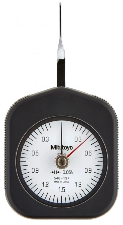 Индикатор натяжения с круговой шкалой, удержание пика 0,15 Н-1,5 Н, градуировка 0,05 Н (546-137)